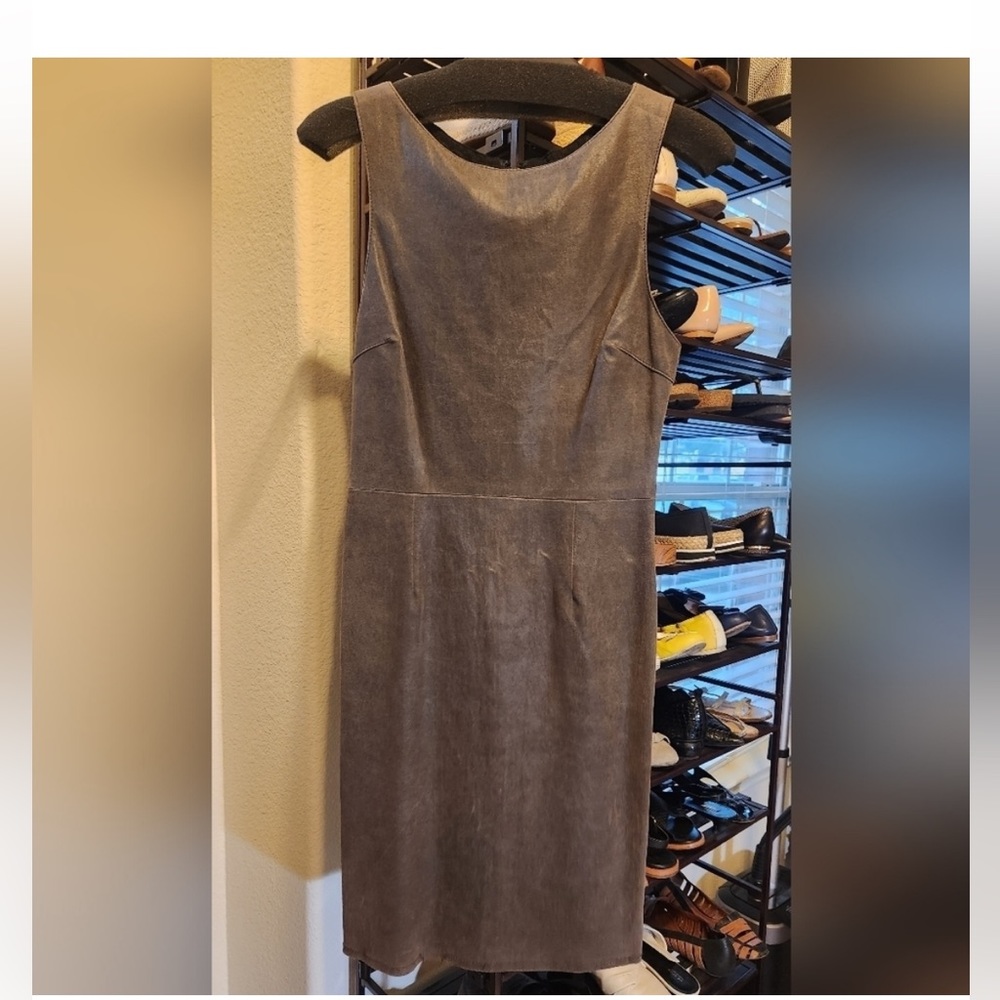 Alice + Olivia Leather Lambskin Midi dress